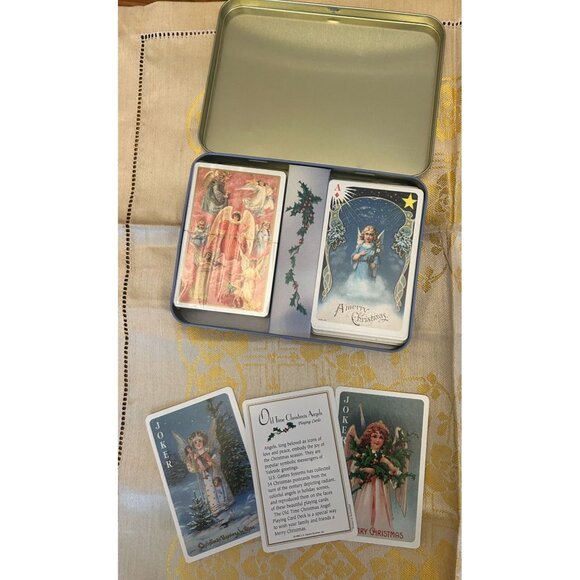 Old Time Christmas Angels Double Deck Playing Cards With Tin  54 Different Angel - Picture 2 of 4